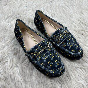 Cabi Floral Velvet Horsebit Loafers